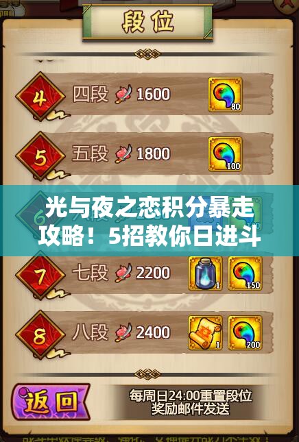 光與夜之戀積分暴走攻略！5招教你日進(jìn)斗金刷爆庫存
